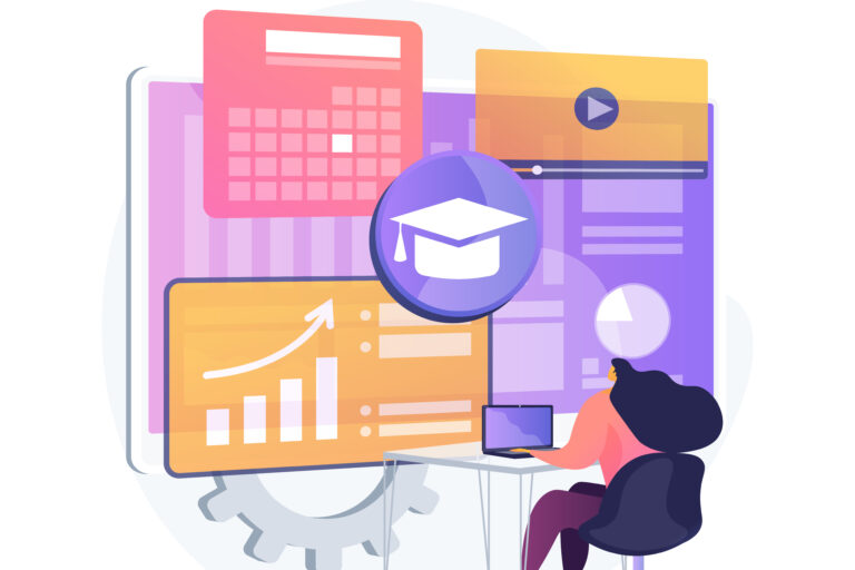 Learning management system abstract concept vector illustration.